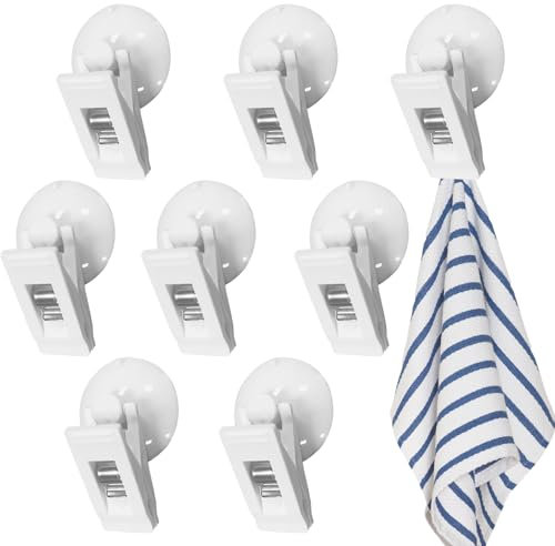 Modixun 8 porte - ventouses, porte - rideau de douche coupe - vent, housse anti - éclaboussures, porte - ventouses pour fenêtre en verre (Blanc)