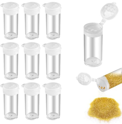 Set di Sale e Pepe da Viaggio, Confezione da 10 Mini Saliera in Plastica, con Coperchio, Barattoli Spezie Barattoli Portaspezie, per Barbecue Campeggio All'aperto