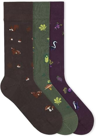 von Jungfeld - 3er Set Motiv Socken mit Forest Icon - Bunte Socken in Gr. 39-42