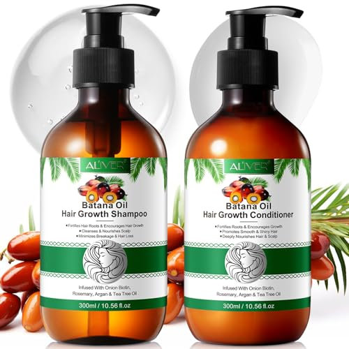 Batana Öl Haarwachstum Shampoo und Conditioner Set, Kräuter Shampoo und Conditioner für dünner werdendes Haar für Frauen & Männer Haarausfall, Haarverdichtung Produkt für Haarpflege