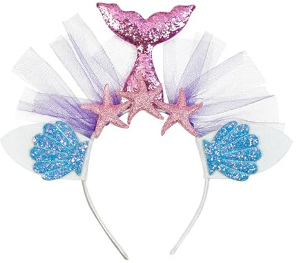 W WIDMANN MILANO Party Fashion - Haarreif Meerjungfrau, Blau oder Pink, Unterwasserwelt, Meerjungfrauenflosse