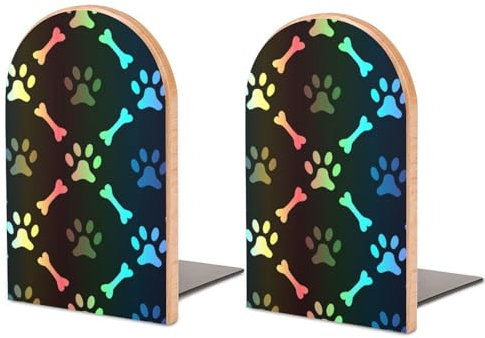 Une paire de serre-livres pour étagères, os colorés et pattes de serre-livres pour bureau et école