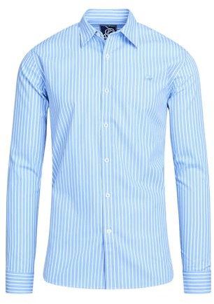 Raging Bull Mens Classic Stripe Long-Sleeved Shirt (XXL) (Mid Blue)