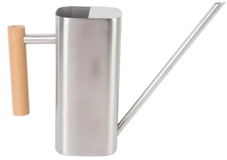 Regadera para Plantas de Interior, Regadera de Plantas de Acero Inoxidable con Pico Largo, Regadera de Diseño Medio Abierto para Plantas de Casa, Bonsái, Flores de Jardín (Plata