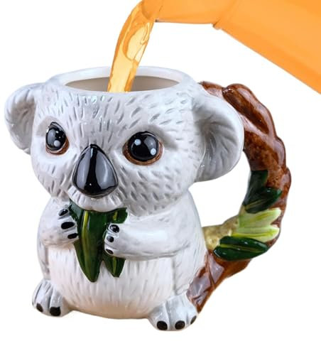 Koala Ceramic Taza, taza de animal pintado, taza de cerámica para vino, Koala Shaped Drink Taza, taza de café, 520 ml, taza de café, taza de café Koala, taza de café, animal Themed Wine Tag, Hot