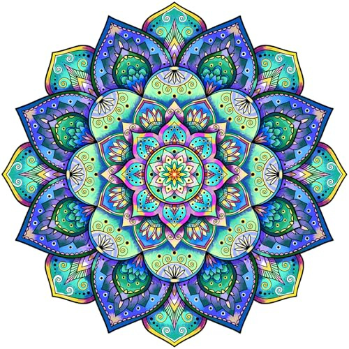 Aquamarine games Holzpuzzle, Blau, Grün, Türkis, Lila, 35 x 35 cm (1)