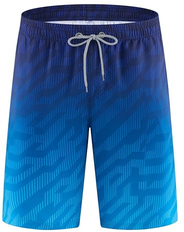 APTRO Men's Swim Trunks Swimming Shorts Board Shorts Quick Dry Beach Shorts Big and Tall Swim Shorts Gradient Blau BS92 S