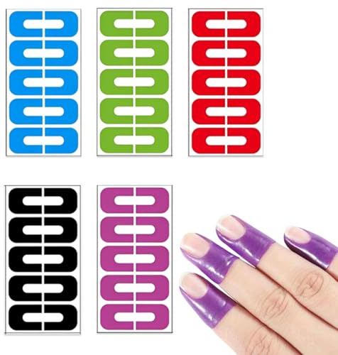 ZORVYN 50 Pezzi Schabloni per Smalto Riutilizzabili, Stencil per Unghie, Kit Barriera per Bordo Unghie, Protezione Smalto e Punta, Accessorio Essenziale per Nail Art e Manicure Precisa