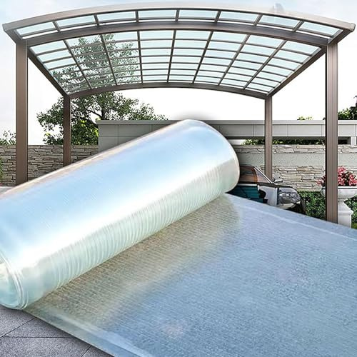 YUJIANHUAA Plaques Tôles Panneaux de Toiture Panneau pour Serre,Plaque de Remplacement 1mm,Intempéries et Résistant aux UV,pour Jardin Garage Hangar Auvent (1m x 12m)
