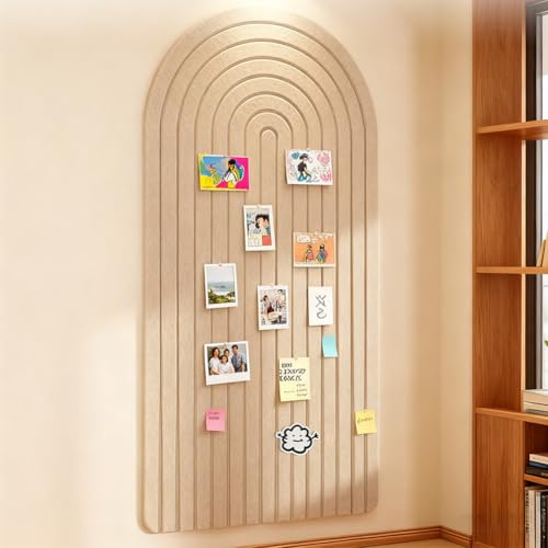 Kork Pinnwand 120x60cm, Große Korkplatte mit 1cm dicken Filzfliesen, Faltbare Runde Ränder Pinnwand, Filz Selbstklebend visionboard Dekorationsbrett für Kinderzimmer, Büro, Wohnzimmer