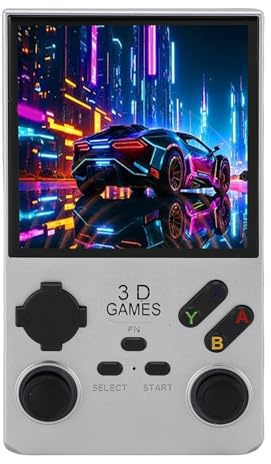 Naroote Console de Jeu Portable Rétro, 4 Pouces, 256 Go de Stockage, pour Jouer en Déplacement, avec écran Haute Définition (SILVER)