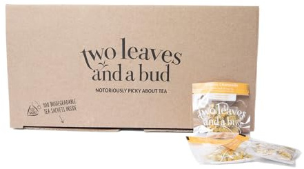 Two Leaves and a Bud Organic Chamomile Tea Bags, 100 Count (Pack of 1)