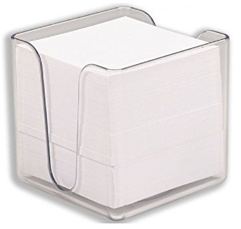 Berri Noteholder Cube Transparent with Approx. 800 Sheets of Paper 90x90mm