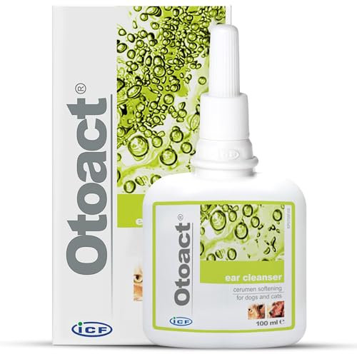 ICF | Otoact | Cat And Dog Ear Cleaner | Dog Ear Drops To Stop Wax Build Up, Head Shaking, Discomfort, Ear Odour & Scratching | Cat And Dog Ear Cleaning Solution | Dropper Bottle 100ml
