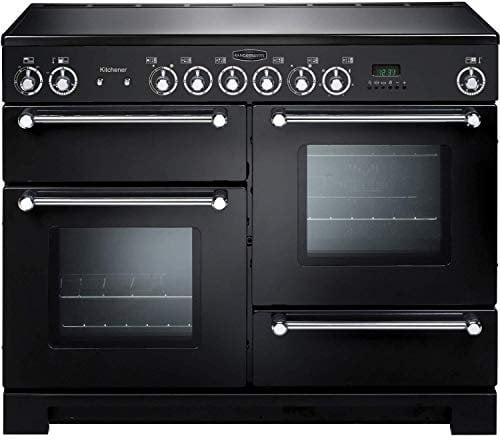 Rangemaster Kitchener 110cm Electric Range Cooker with Ceramic Hob - Black