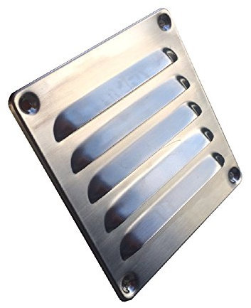 Lüftungsgitter Edelstahl 120 x 120 mm, incl. Insektenschutz Schrauben und Dübel