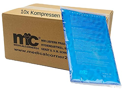 Medicalcorner24 Kalt Warm Kompresse, Gel, Kühlpacks für Prellungen, Insektenstiche und anderen Verletzungen | wiederverwendbare Gel-Kühlkissen, 21x38 cm, 10 Stück