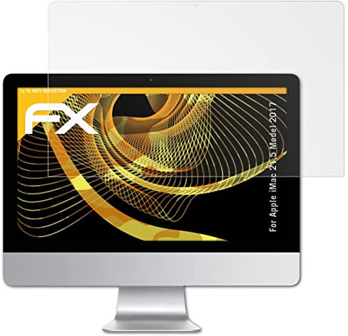 atFoliX Panzerfolie kompatibel mit Apple iMac 21,5 Model 2017 Schutzfolie, entspiegelnde und stoßdämpfende FX Folie