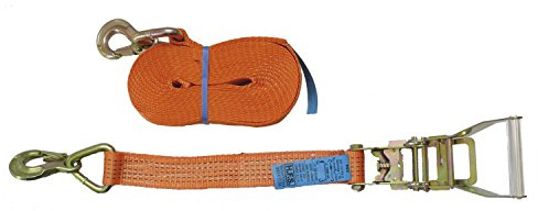 HFS 400150 Zurrgurt komplett 2-teilig m.Ratsche u.Triangelhaken Zugkraft bis2000kg Länge 8m, atschegg, 2000 Kg