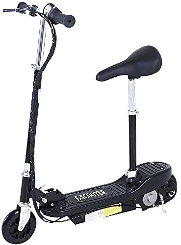 HOMCOM Outdoor Ride On Powered Scooter 120W Motor Bike 2 x 12V Battery - Black