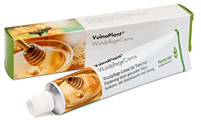 PlantaVet VulnoPlant Wundpflegecreme | 10g | Wundpflegecreme für Tiere | Kann zur Förderung einer gesunden Hautfunktion beitragen | Mit Kamille, Calendula, Hamamelis und Honig