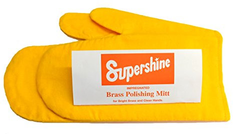 Pair of Professional Brass Polishing Impregnated Cloth Mitts Gloves Mittens