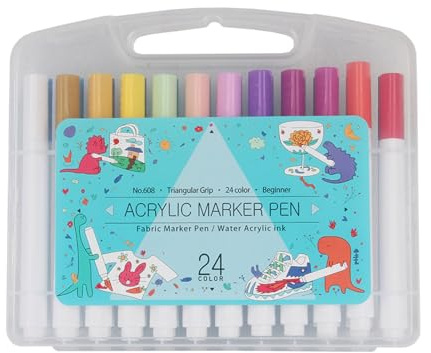 24 colori marcatori per stampa 3D Art lungo acrilico inchiostro marcatore vernice pennello arte per stampa 3D