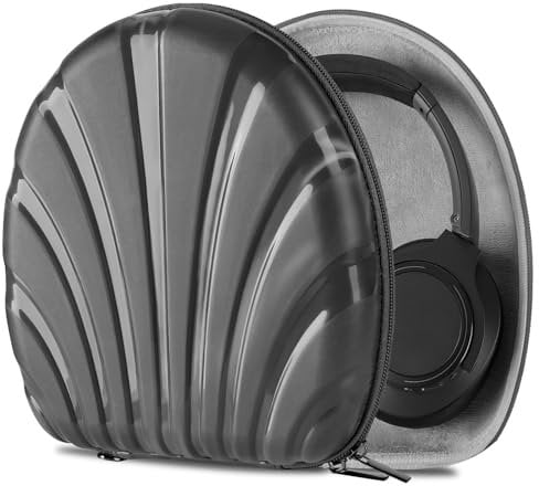 Geekria PRO Rugged Headphones Case Compatible with Audio-Technica ATH-SR50BT, ATH-MSR7, ATH-ANC700BT, Hard Shell, Portable, Multi-Layer Protection Travel Carrying Bag (Seashell, Black)
