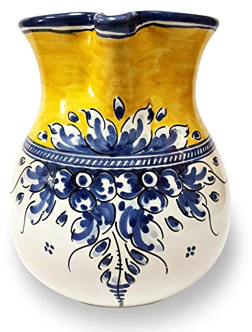 Jarra de cerámica artesanal 17 cm (1,35 litros) diseño RENACIMIENTO. Alfereria. Fabricado y pintado a mano. Cerámica de Puente del Arzobispo. Handmade. Made in Spain. CERÁMICA GÓNFER