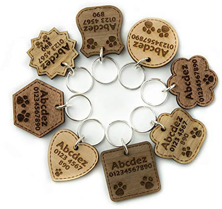 Etiquetas Grabadas para Mascotas | Personalizadas para Perros y Gatos – Elegantes, Madera