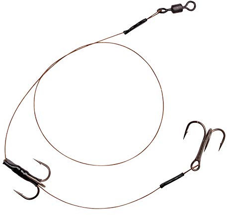 Spro HD Baitfish Rig 35cm - Stahlvorfach 7x7 mit 2 Drillingen, Hakengröße/Tragkraft:Gr. 4/18 Kg