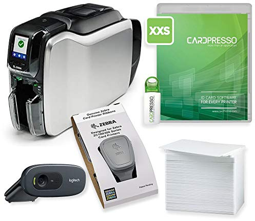 Zebra ZC300 Kartendrucker Paket mit 100 Plastikkarten weiß Cardpresso XXS Software und Kamera