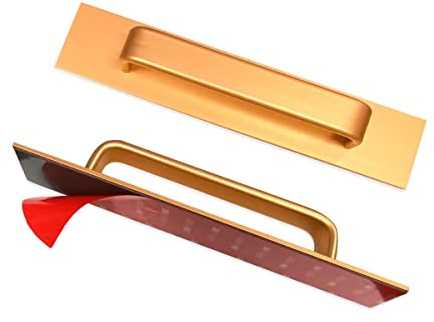 CcHhyyt Selbstklebender Griff Schrankgriffe Aluminium Griffe für Kleiderschrank Schlafzimmer Badezimmer Edelstahl Küchengriffe für Küchenschränke Möbelgriffe Küchengriffe 2 Stück(133mm,Rose Gold)