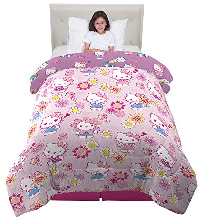 Franco Kinder-Bettwäsche, weiche Mikrofaser, Doppelbett, Hello Kitty