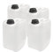 plasteo® Lot de 4 bidons vides de 5 litres avec fermeture de sécurité (DIN 45) - Convient à un usage alimentaire - Portables, empilables et stables - Pour l'intérieur et l'extérieur - Sans BPA -
