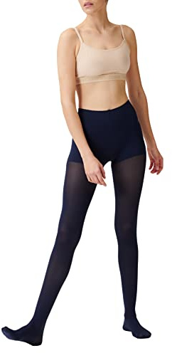 ITEM m6 Strumpfhosen Damen – Stützstrumpfhose Damen 50 DEN Soft Touch Conscious Control Top – Kompressionsstrumpfhosen matt und nahezu Blickdicht, formend für Bauch und Hüfte – Marine, L Kurz