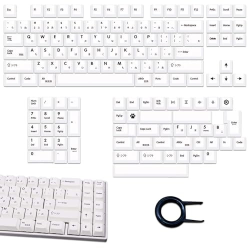CLDURHGE 135 Clés PBT Keycaps, Blanc Japonais Keycaps Cherry Profile Dye Sublimation Keycaps pour Cherry Gateron Kailh Switch Clavier Mécanique (Blanc Japonais)
