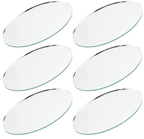 OLYCRAFT 6 Stück 125x75mm Mini Oval Spiegelglas 3mm Kleiner Ovaler Spiegel Ovaler Glas Tischspiegel Bastelspiegel Ovaler Glasspiegel Für Ausstellungsfiguren Souvenirs DIY Bastelprojekte
