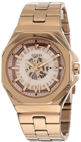 GUESS Montre analogique pour femme à quartz avec bracelet en acier inoxydable GW0551L3, Ton or rose/ton or rose/nude, talla única, Montre analogique