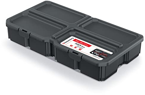 Kistenberg MSX Box Tool Organiser Tool Box 3 Removable Compartments 285 x 158 x 57 mm Black Lid