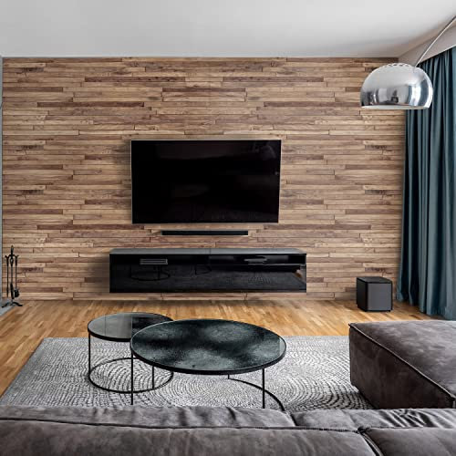 dedeco Wohnzimmerrückwand TV-Wand Wandpaneel Wohnrückwand Rückwand Tapetenersatz, Motiv: Holz V3, 250 x 100 cm, wasserfest, robust, als Wandverkleidung aus Acrylglas 3D, Glasoptik