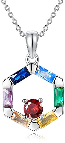 YAFEINI Chakra Halskette 925 Sterling Silber Chakra Yoga Halskette Anhänger Chakra Geschenke für Frauen Frau Freundin