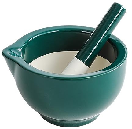 Mörtel und Stößel Set Stößel und Mörtel Porzellan Gewürzmühle Küche Handbuch Kräuter Mühle Pille Brecher Schleife für Paste Knoblauchginger dunkelgrün