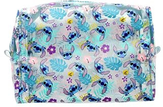 Disney – Trousse Transparente Stitch avec Motifs Lilo & Stitch – Imperméable avec Fermeture Zippée – Rangement Toilette, École Ou Voyage – Étanche Et Polyvalente – Accessoire Officiel Disney