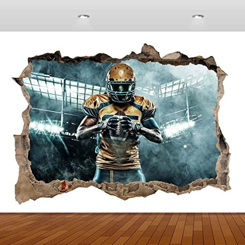 Durchbruch Wandtattoos R Stadium Match 3D Smashed Wall Sticker Poster Vinyl Wandtattoo S422 50x75cm