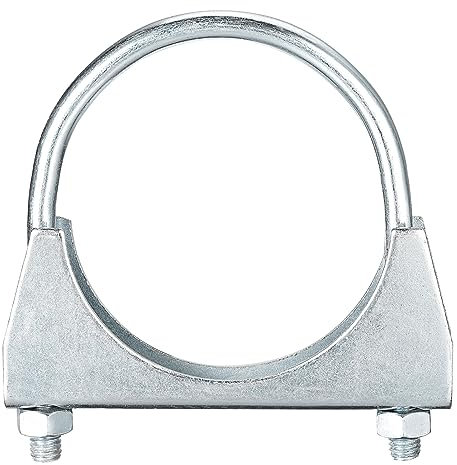 sourcing map Muffler U-Bolt Clamps for 80mm(3-1/8) Diameter Exhaust Tail Pipe, 1pcs Exhaust U Clamp Saddle Type U-Bolt Clamps