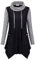 Amrto Pullover Damen Winter Langarm Damen Tunika Turtleneck Asymmetrische Saum Damenblusen Hoher Kragen Shirts Tops Lange Pullover Blusen & Tuniken Longpullover, Schwarz & Hahnentritt S