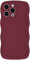 miyonsin Coque Silicone pour iPhone 7 Plus/iPhone 8 Plus, Qualité Supérieure Protection Étui Housse Anti-Chocs, Housse Femmes Filles Mignon Couleur Pure Cadre Ondulé Bouclé Coque, Rouge