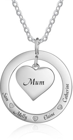 jewelora Personalizzato Nome Collana in 925 Sterling Argento con Ciondolo Albero della Vita Regalo per Donna Mamma, Nonna, Moglie, Fidanzata (Style 3)