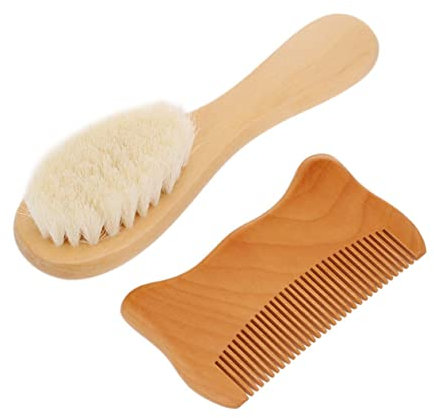 minkissy 2st Neugeborene Haarbürste Säuglingshaarkamm Babyhaarbürste Baby Pflege Haarkamm Babyhaarkamm Neugeborenen Haarkamm Babypflegebürste Hölzern Badebürste Kleinkind Ein Bad Nehmen